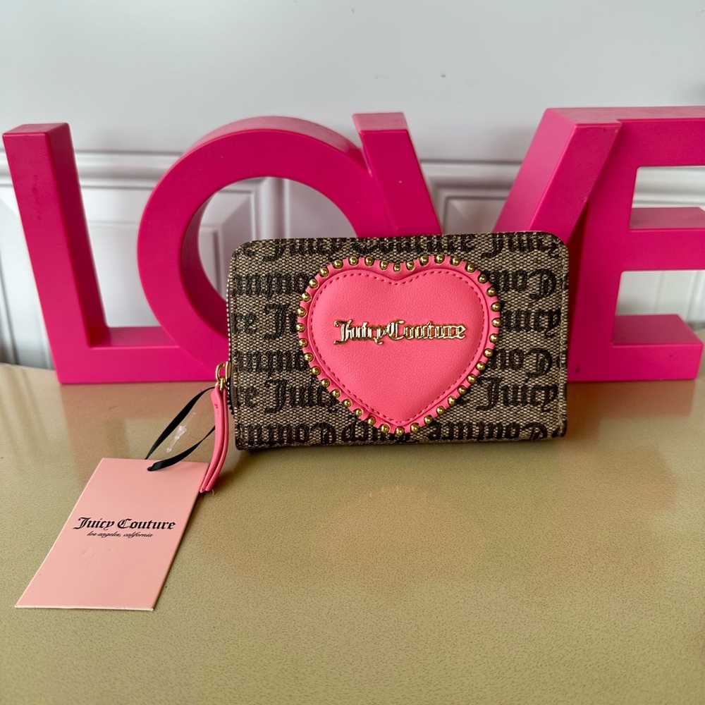 Juicy Couture Dark Brown Wallet Love Never Dies Multi Compartment Bifold
